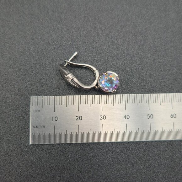 Sterling Silver Mystic Topaz Colorful Gemstone Earrings A6156 - Picture 6 of 7